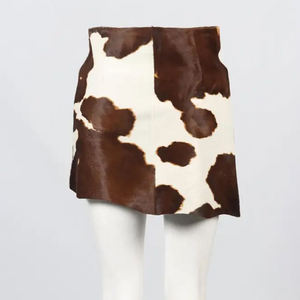 Women's Leather Handmade Mini <b>Skirt</b> <b>Cow</b> <b>Print</b> Shiny Straight Casual Regular Waist All Seasons In-Stock Items - Product Image 5