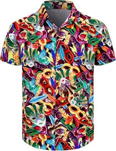 Chemise d'été pour homme à imprimé hawaïen, manches courtes, décontractée, boutonnée, colorée, florale, en coton, pour les vacances - Product Image 6