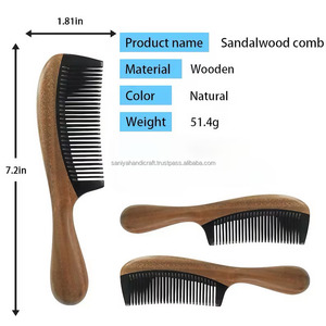 SANIYA HANDICRAFT Peine de cuerno de buey negro pulido Precio económico Peine de cuerno de búfalo Artesanía natural Estilo de amor - Product Image 2