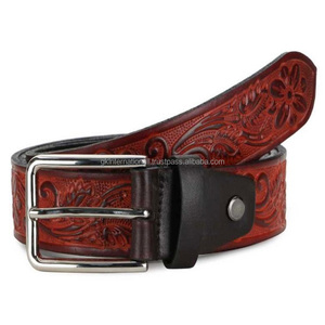 Gran oferta de alta calidad, hebilla de Pin informal, cinturón genuino de piel de vaca grabado para hombre, cinturón de herramientas de cuero occidental para vaquero - Product Image 1