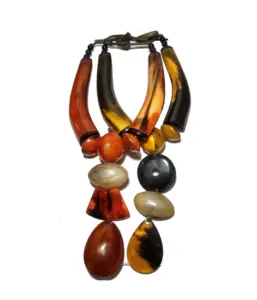 Vintage New look Buffalo Horn Long Boho Fashion Necklace Large Size Bohemian Neck Chains for Women Boho Fashion Necklace