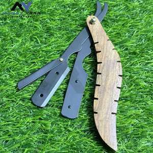 มีดโกนตัดผมระดับมืออาชีพพร้อมด้ามไม้  มีดโกนหนวดแบบคลาสสิกสำหรับผู้ชาย  มีดโกนตรงแบบปรับแต่งได้ - Product Image 4