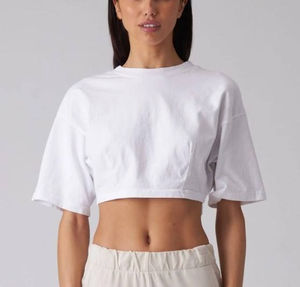 Camiseta de Mujer, Informal, de Algodón, Corte Ajustado, Manga Corta, Top de Verano, Venta al Por Mayor, Fabricante de Ropa de Moda, Precio Económico, OEM - Product Image 3