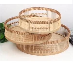 Plateau de service ovale en rotin et bois, fait main, décoratif, pour boissons froides et café – Fournisseur et fabricant d'Inde - Product Image 4