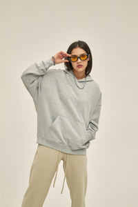 High Quality Cotton <b>Oversize</b> <b>Hoodie</b> Thick <b>Fleece</b> Drop Shoulder Plain Blank Custom French Terry <b>Men</b> Hoodies - Product Image 2