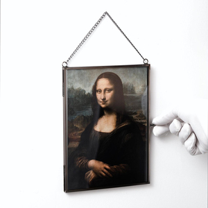 Cadre photo suspendu en verre transparent avec bordure en laiton noir, forme carrée, décoration murale pour la maison ou le bureau, décoration photo - Product Image 4