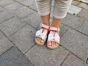 OZKIZ Korean Kids Premium Sandals Open <b>Toe</b> Bow Breathable Polyester Fashionable Summer Shoes for 2-7 Years Girls Wholesale - Product Image 4