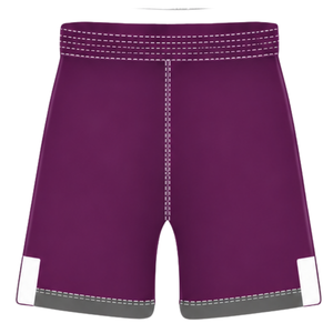Pantalones Cortos de Rugby Color Borgoña y Blanco, Cintura Elástica con Cordón, Diseño Geométrico, Uniforme de Equipo Personalizado, Ropa Deportiva Transpirable para Entrenamiento - Product Image 2