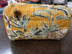 Bolsa de Maquillaje Personalizada con Estampado de Bloques, Bolsa Cosmética Acolchada de Algodón con Patrón de Personajes a la Moda, Estuche de Aseo - Product Image 2