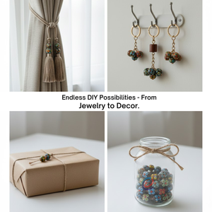 EXCEL EXPORTS Cuentas Sueltas de Vidrio Artístico Multicolor con Diseño Floral |   Cadena de 8 Pulgadas |   Diseño Étnico Hecho a Mano |   Decoración Artesanal - Product Image 4