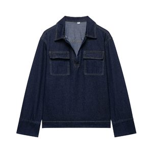 Unisex <b>Vintage</b> Washed Denim <b>Bomber</b> <b>Jacket</b> Casual Eco-Friendly Anti-Bacterial Wool Lined Winter Streetwear <b>Jacket</b> - Product Image 1