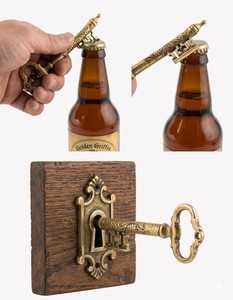 Abridor de Botellas con Forma de Llave Vintage, Herramienta Decorativa de Metal para Abrir Tapas, Ideal para Regalo en Fiestas y en el Hogar - Product Image 1