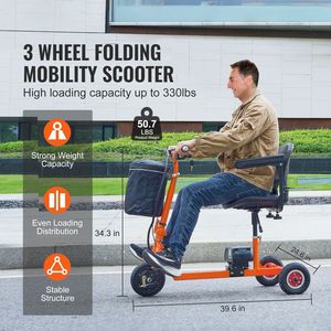 Scooter Eléctrico Portátil Plegable de 3 Ruedas, Largo Alcance de 12 Millas, Todoterreno, para Personas Mayores y con Discapacidad - Product Image 5