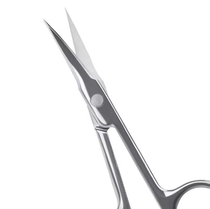 Ciseaux à cuticules professionnels, lames courbées en acier inoxydable, pointe acérée, construction légère et durable, manche carré en acier - Product Image 3
