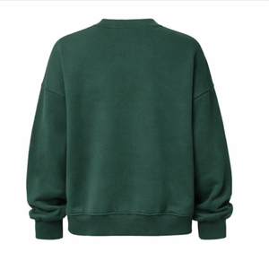 Sweat-shirt oversize à col rond coupe-vent pour femme, broderie florale, manches lanternes, en coton tricoté, style hiver, avec capuche - Product Image 3