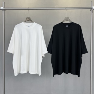 Camiseta de Algodón Lisa Extra Grande para Hombre, Cuello Redondo, Manga Corta, Estilo Casual, Color Sólido, Negro y Blanco - Product Image 5