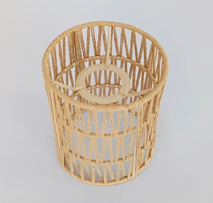 Best Design Cylinder Raffia Cylinder <b>Drum</b> Lampshades for Pendant Chandeliers with E27 Fittings in customized iron wire for hotel - Product Image 1