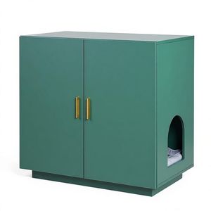 Lussuosa Cassetta per Gatti Ecologica in Legno, Grande Capacità, Forma Rettangolare, Facile da Pulire, per Soggiorno, con Funzione PC - Product Image 2