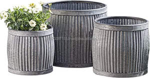 ถังชุบสังกะสีสำหรับงานหนักที่มีรายละเอียดศิลปะสำหรับบ้านไร่แบบชนบทการจัดดอกไม้ - Product Image 6