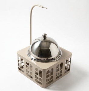 Nouvelle chauffe-plat carrée de luxe en métal avec couvercle en acier inoxydable, pour la maison, l'hôtel et la restauration. - Product Image 3