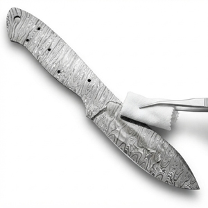 Lame de couteau en acier Damas faite à la main, pleine longueur, pour le dépecage et la chasse, fourniture pour la fabrication de couteaux DIY, vente en gros, directement du fabricant - Product Image 3