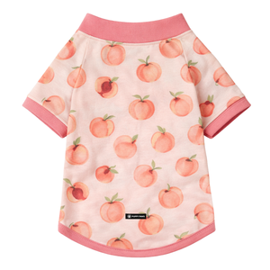 เสื้อกันแดดสำหรับสุนัข ลายพีช น้ำหนักเบา ป้องกันรังสียูวี เสื้อยืดสำหรับสัตว์เลี้ยงฤดูร้อน เนื้อผ้านุ่ม ยืดหยุ่น ระบายอากาศได้ดี เสื้อผ้าสำหรับสุนัข - Product Image 5