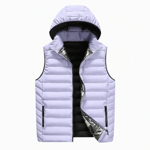Custom Color Men Padded Vest Hooded Sleeveless Quilted <b>Gilet</b> Warm <b>Lightweight</b> Winter Puffer Bodywarmer Wholesale - Product Image 3