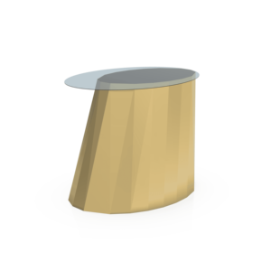 Table basse ronde moderne et durable avec base en métal doré et plateau en métal de Metal Drake, meubles de salon de luxe - Product Image 1