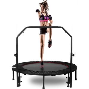 Trampolino Fitness Pieghevole da 48 Pollici, Carico Massimo 300 Libbre, Maniglia in Schiuma Regolabile per Esercizi Adulti, Trampolino Indiretto - Product Image 1