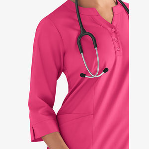 Custom Nursing Scrub <b>Top</b> New Design <b>Long</b> <b>Sleeve</b> Knitted High Quality Summer Wear <b>Longline</b> Slim Fit Women's Scrub <b>Tops</b> - Product Image 5