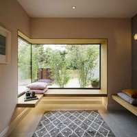 Fenêtre fixe de villa moderne sur mesure avec verre trempé transparent, cadre en alliage d'aluminium, insonorisée et à conception écoénergétique