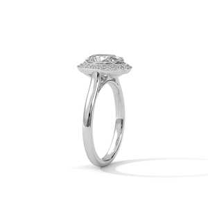 Anillo de diamantes solitario ovalado de 1.00 quilates con piedras laterales redondas en oro rosa de 14k, oro amarillo o oro blanco - Product Image 5