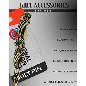 Pin para Kilt con Diseño Tradicional Escocés de Espirales Antiguas, Metal de Alta Calidad para Tartán, Venta al Por Mayor de Fábrica - Product Image 4