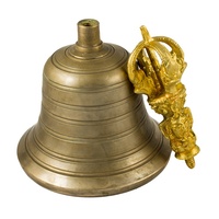 Meilleure Cloche de Prière Tibétaine en Bronze Sculptée et Gravée, Grande, Sacrée, Bouddhiste de l'Himalaya - Décoration Polyvalente pour la Maison et la Puja
