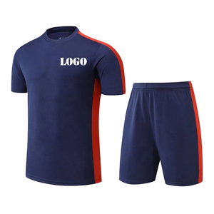 Maillots de football unisexes personnalisés, ensembles de tenues de football à séchage rapide, 100% polyester, logo à pois sur le devant, ensemble de vêtements de football - Product Image 1