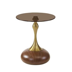 Table basse ronde moderne avec plateau en marbre et structure en métal, design industriel, personnalisable, mobilier de salon contemporain, décoratif - Product Image 2