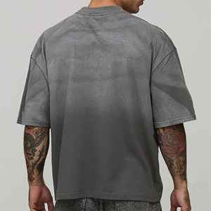 T-shirt Homme Oversize à Manches Courtes Séchage Rapide Écologique Style Hip Hop Délavé pour l'Été – Vente en Gros - Product Image 6