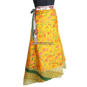 New Style Boho Women Silk Magic 38 Inch <b>Wrap</b> <b>Skirt</b> Halter Tube Dress Saree <b>Wrap</b> <b>Skirt</b> Wholesale Long & Silk Around Handmade - Product Image 6