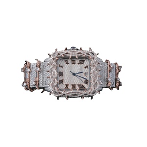Montre Thorn à la main VVS Baguette Moissanite montres avec look de montre à quartz de luxe par un fabricant indien à bas prix - Product Image 1