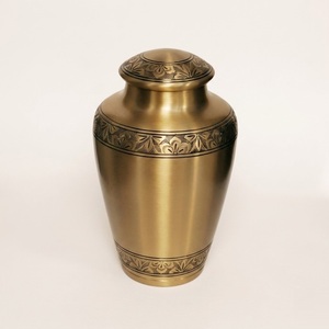 Handcrafted Solid Brass Pet Cremation Urn with Gold Paw Prints Pewter <b>Memorial</b> <b>Vase</b> for Dog and Cat Ashes with Lid On Sale - Product Image 6