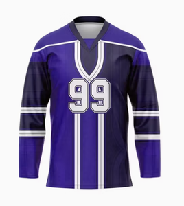 Custom Ice Hockey Jersey Men Long Sleeve Sublimated Print Moisture Wicking Polyester VNeck Adult Uniform - Product Image 5