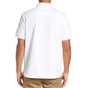 Polo en coton blanc à manches courtes pour homme, décontracté, couleur unie, respirant, tissage régulier, coupe classique - Product Image 6