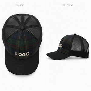 Retro Trucker Cap Cotton Twill Front Fine Mesh <b>Back</b> Panel Buckle Closure Design Custom Woven <b>Patch</b> Wholesale OEM Private Label - Product Image 6