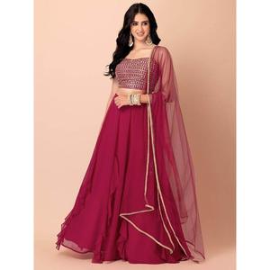 Adorable Rosa Georgette Compromiso Desgaste Lehenga Choli Con Dupatta - Product Image 1