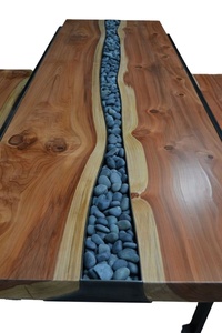 RESTAURANT APPORTANT et BOIS Meilleure qualité de meubles de maison de luxe en bois de noyer massif SUPERBE salle à manger café rivière cuisine époxy - Product Image 2