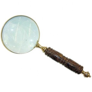 2024 nuevo diseño indio artesanía bronce Metal Vintage ojo vidrio con aspecto antiguo lupa de mano de alta calidad al por mayor - Product Image 3