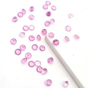 Saphir rose naturel, taille ronde, facetté, pierres précieuses en vrac, lot de 1 à 5 mm, pour la création de bijoux faits main - Product Image 2