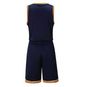 Ensemble d'uniformes de basketball pour hommes avec bordure orange, vêtements de sport respirants en polyester, taille adulte - Product Image 3