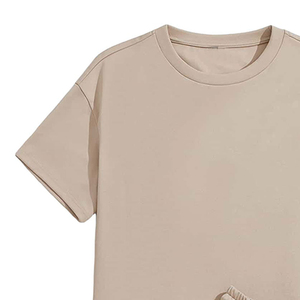 Conjunto de Pantalones Cortos de Felpa Francesa 100% Algodón de Alta Calidad para Hombre, Cuello Redondo, Dos Piezas, Chándal Deportivo, Estilo Vintage Lavado - Product Image 3