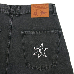 Pantalones Cortos de Mezclilla de Alta Calidad para Hombre, con Logotipo Bordado en la Parte Delantera, Estilo Urbano, Cintura Media, Cierre de Botones, Tejido de Algodón - Product Image 6
